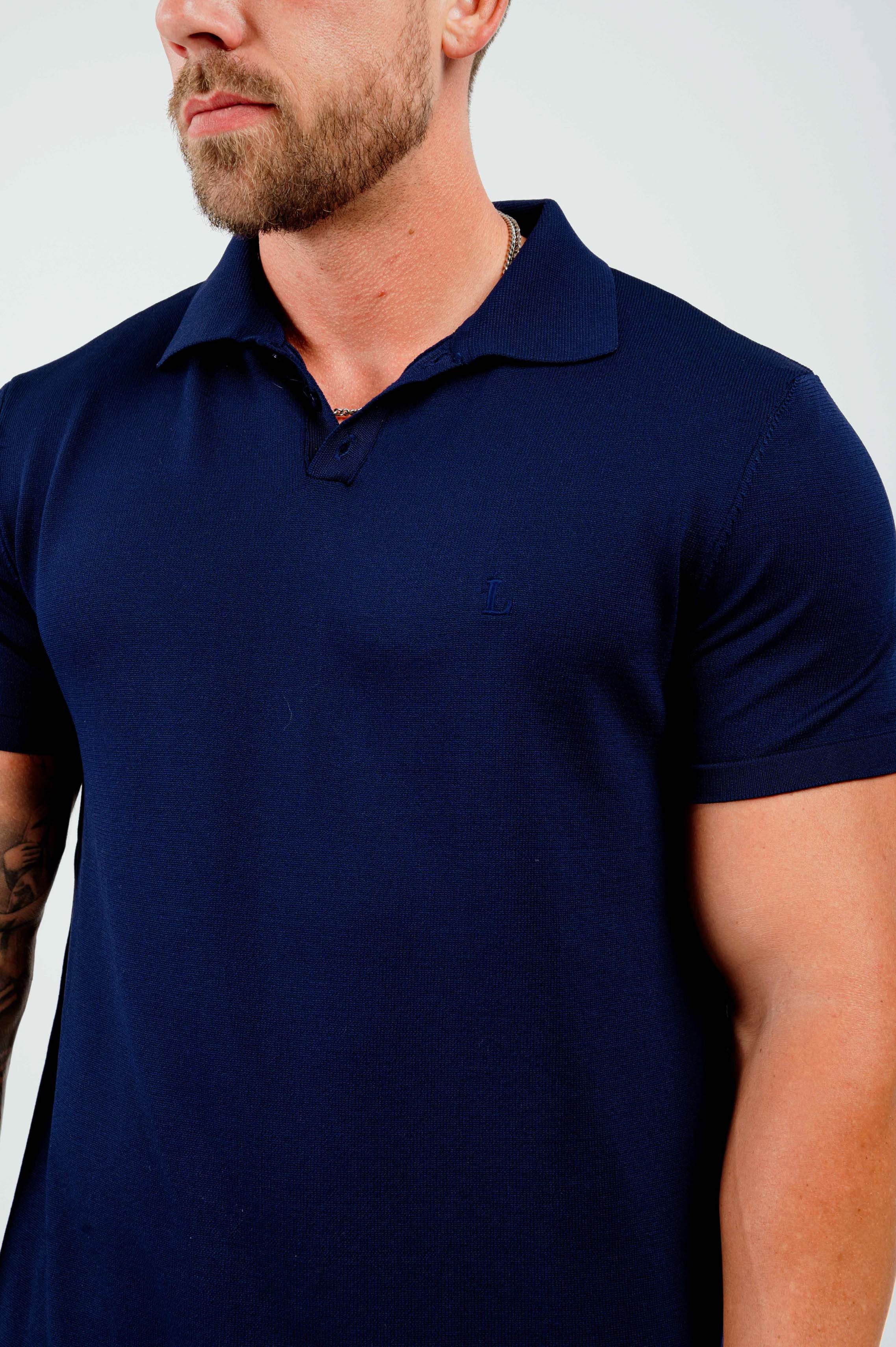 SOFT TOUCH KNIT POLO - NAVY - Image 3