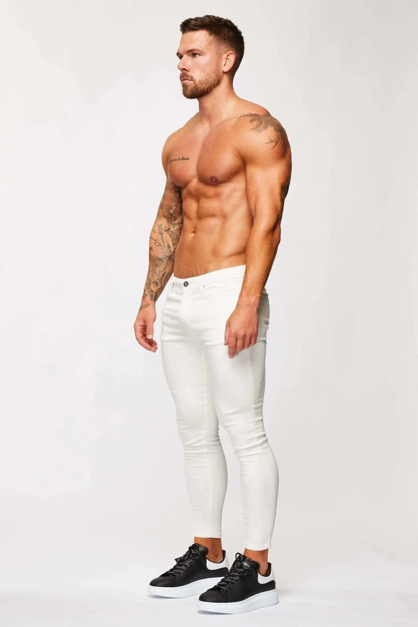 SKINNY FIT JEANS - ECRU - Image 4