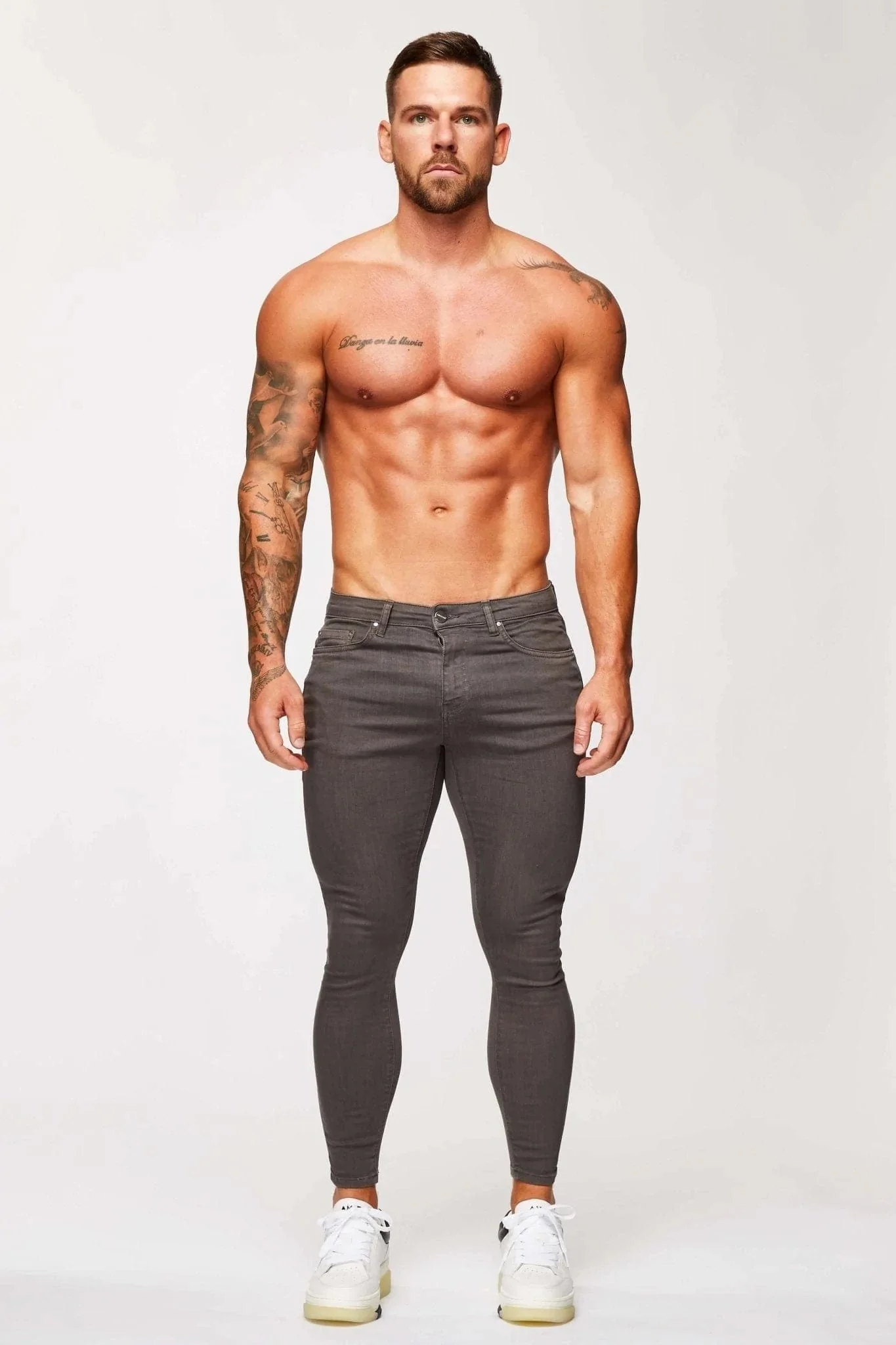 SKINNY FIT JEANS - GREY - Image 2