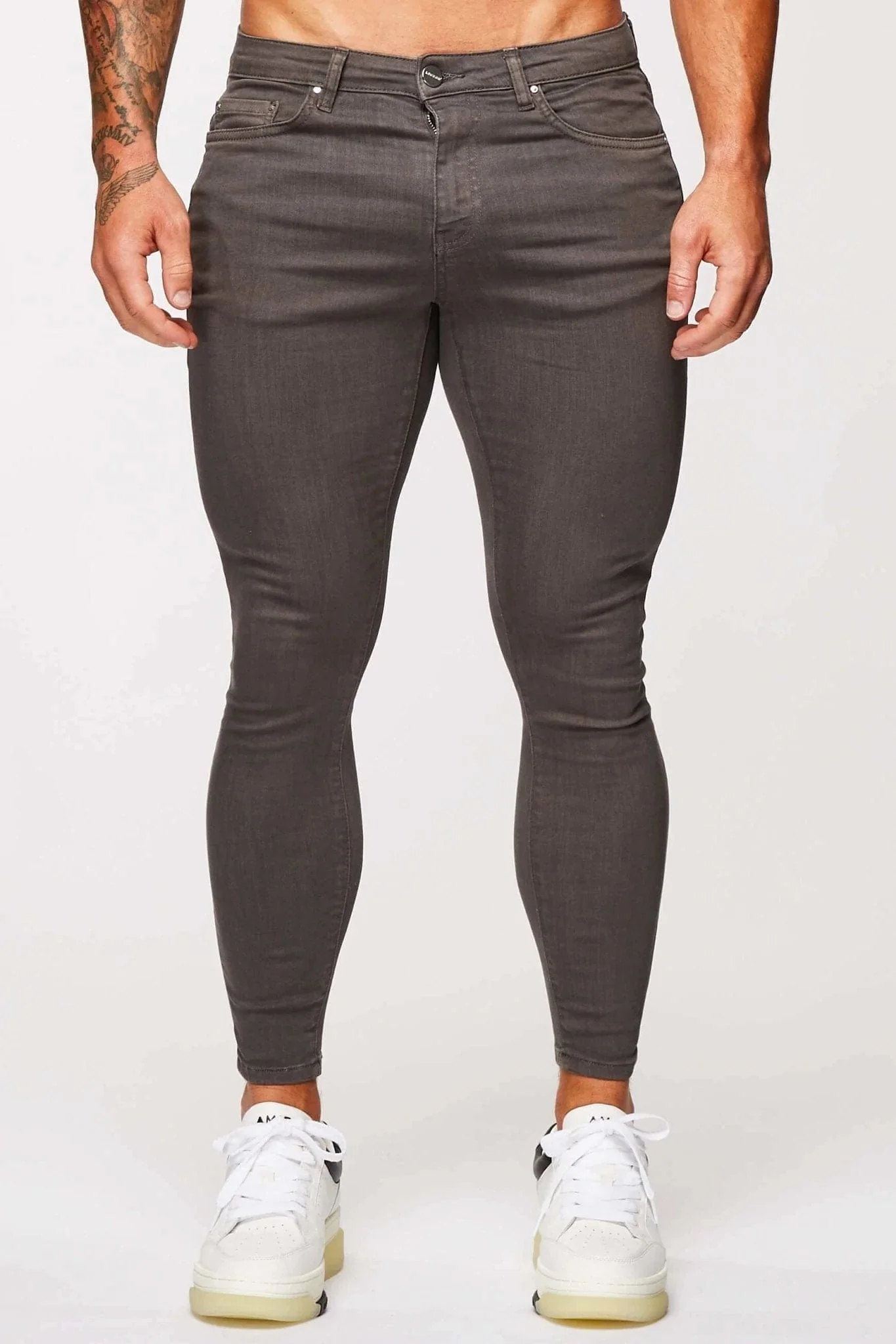 SKINNY FIT JEANS - GREY - Image 3