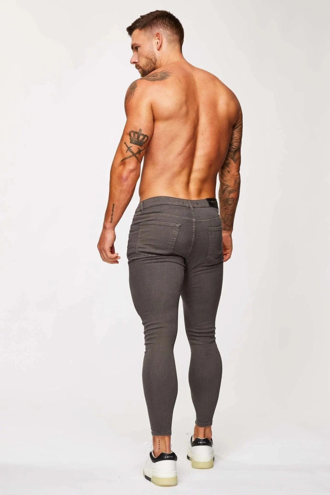 SKINNY FIT JEANS - GREY - Image 4