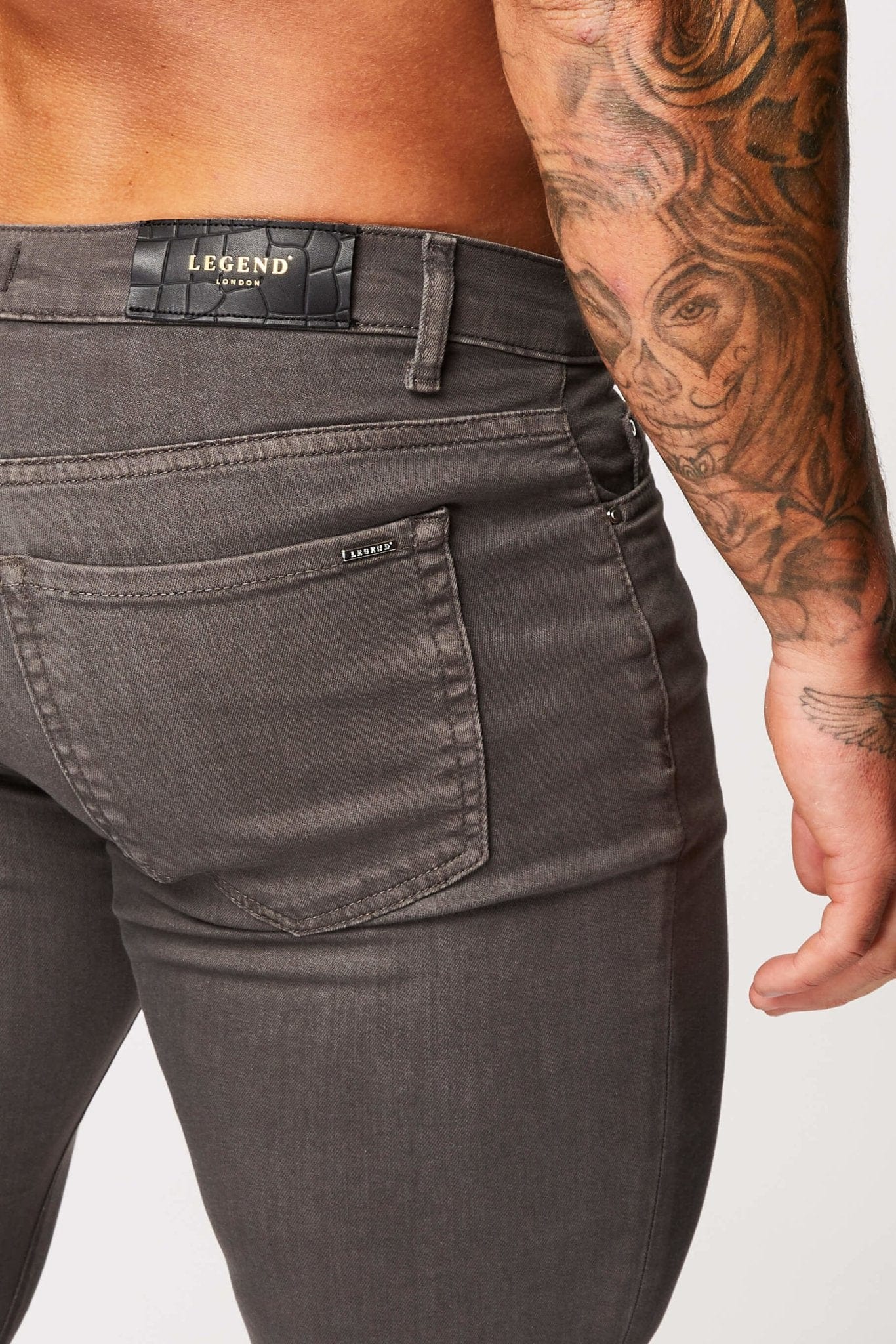SKINNY FIT JEANS - GREY - Image 6