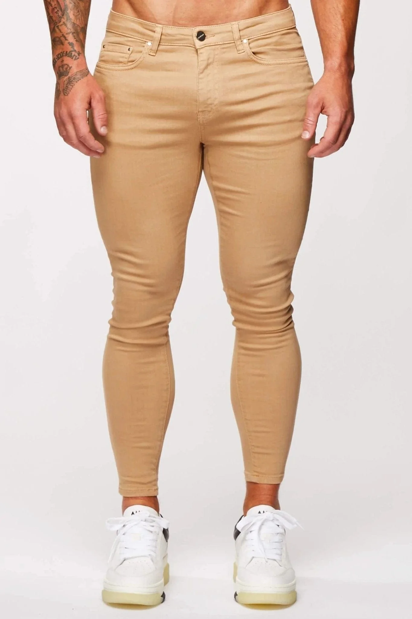SKINNY FIT JEANS - BEIGE - Image 2