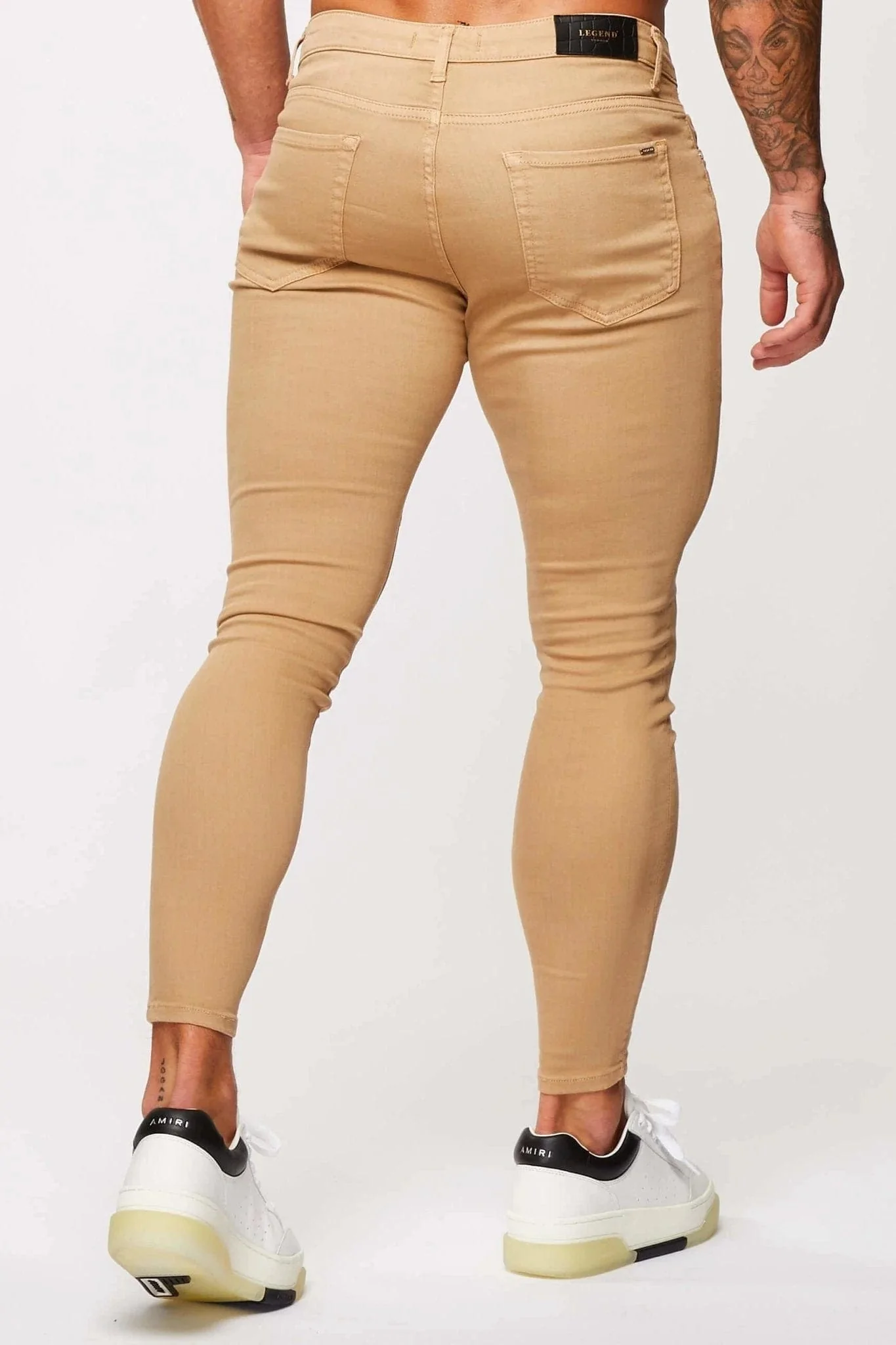 SKINNY FIT JEANS - BEIGE - Image 4