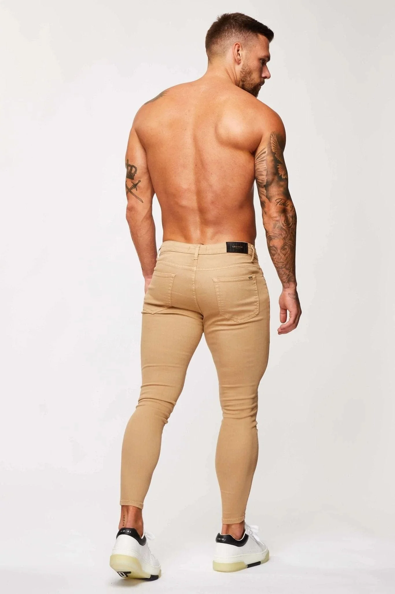 SKINNY FIT JEANS - BEIGE - Image 5