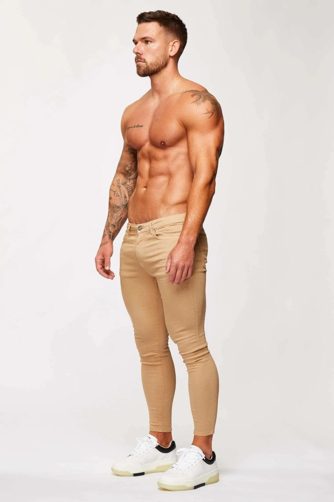SKINNY FIT JEANS - BEIGE - Image 6