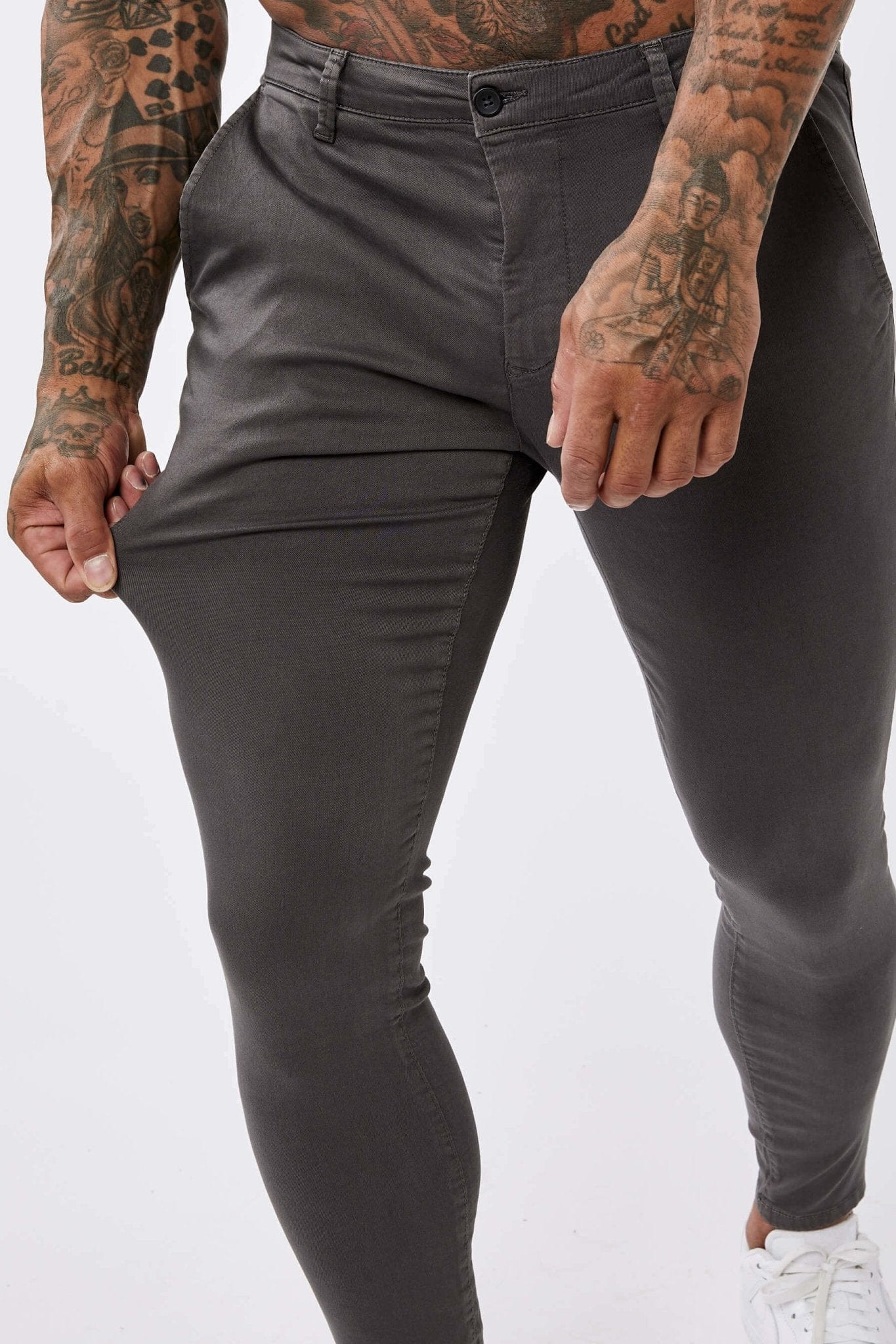 SPRAY-ON STRETCH CHINO - DARK GREY - Image 4