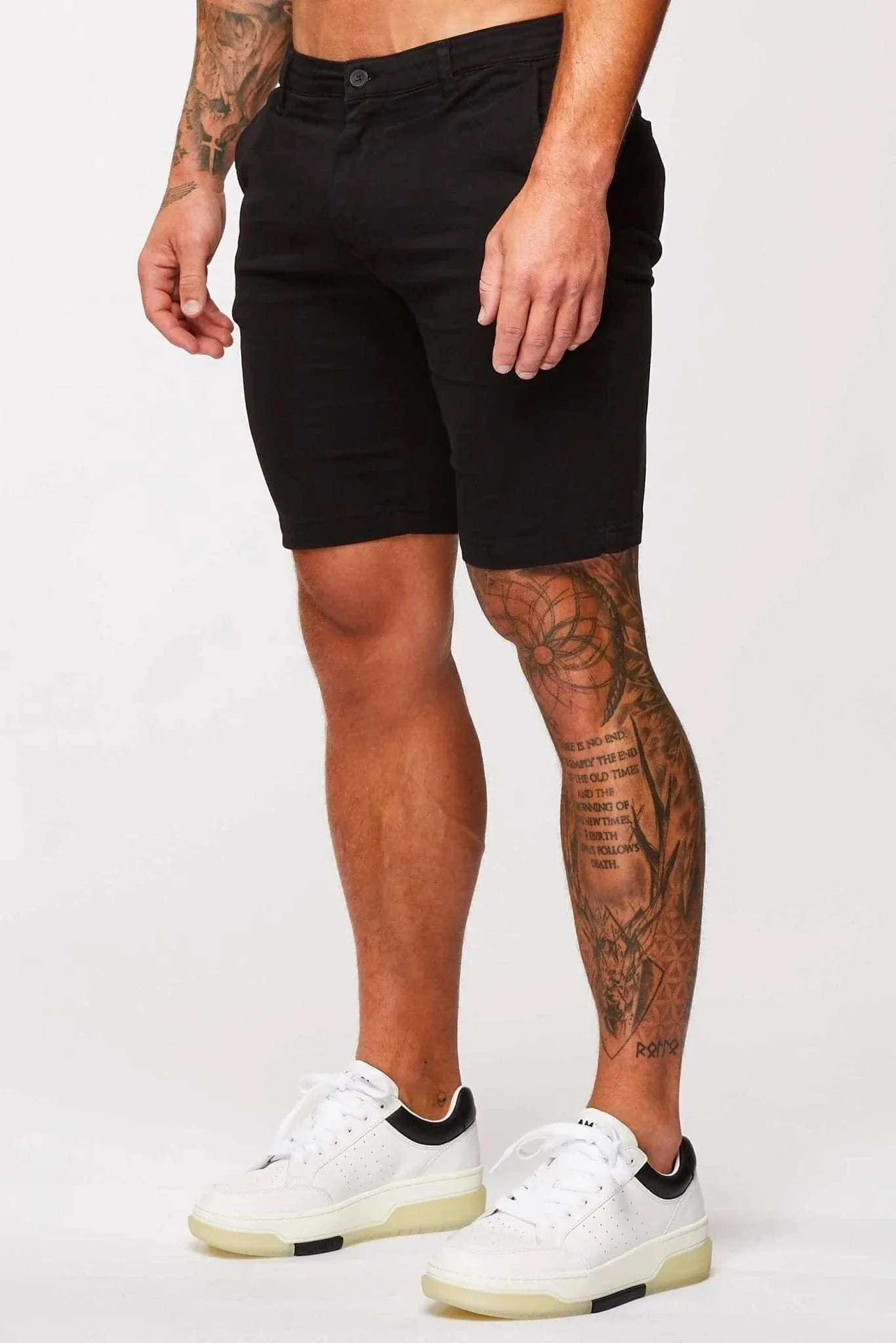 STRETCH CHINO SHORT - BLACK - Image 3