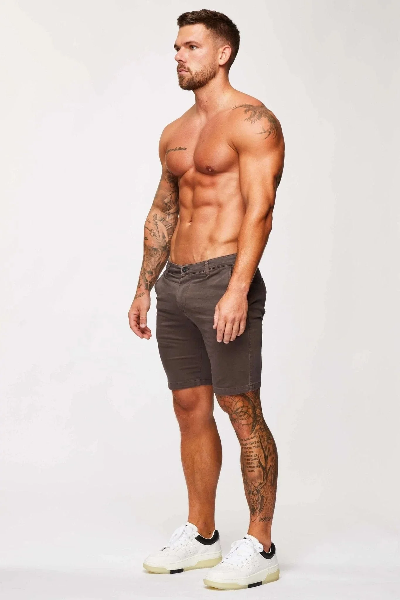 STRETCH CHINO SHORT - DARK GREY - Image 4