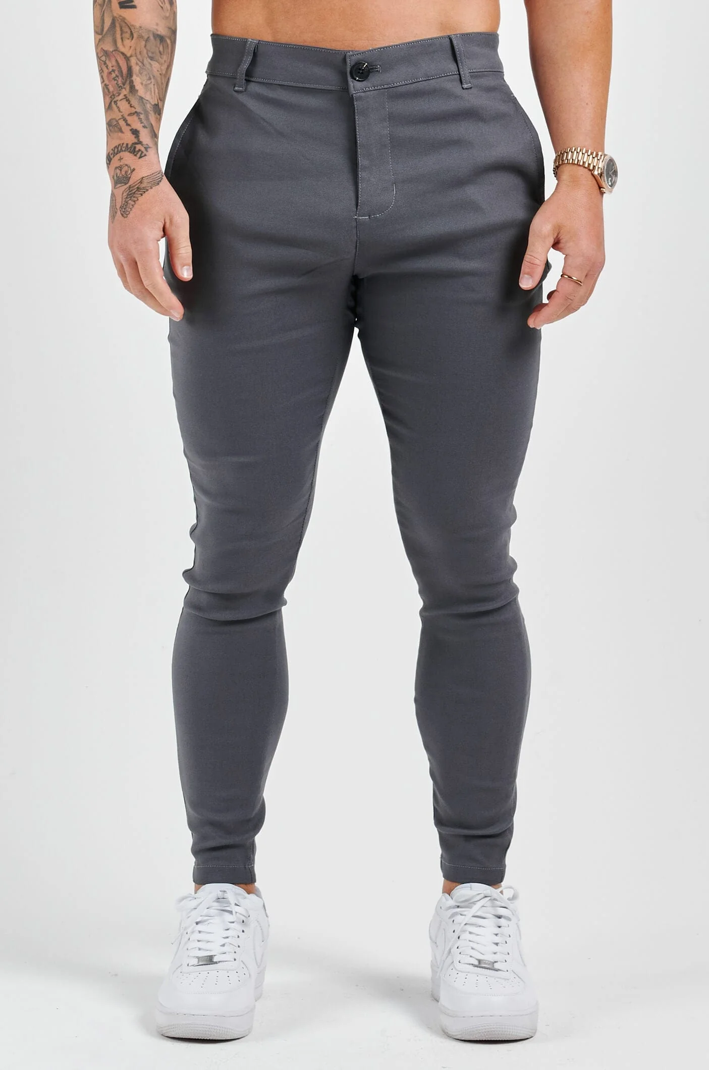 STRETCH COMFORT TROUSER - DARK GREY - Image 3