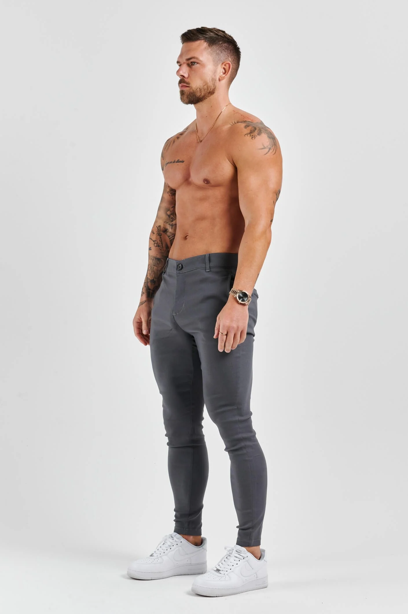STRETCH COMFORT TROUSER - DARK GREY - Image 4