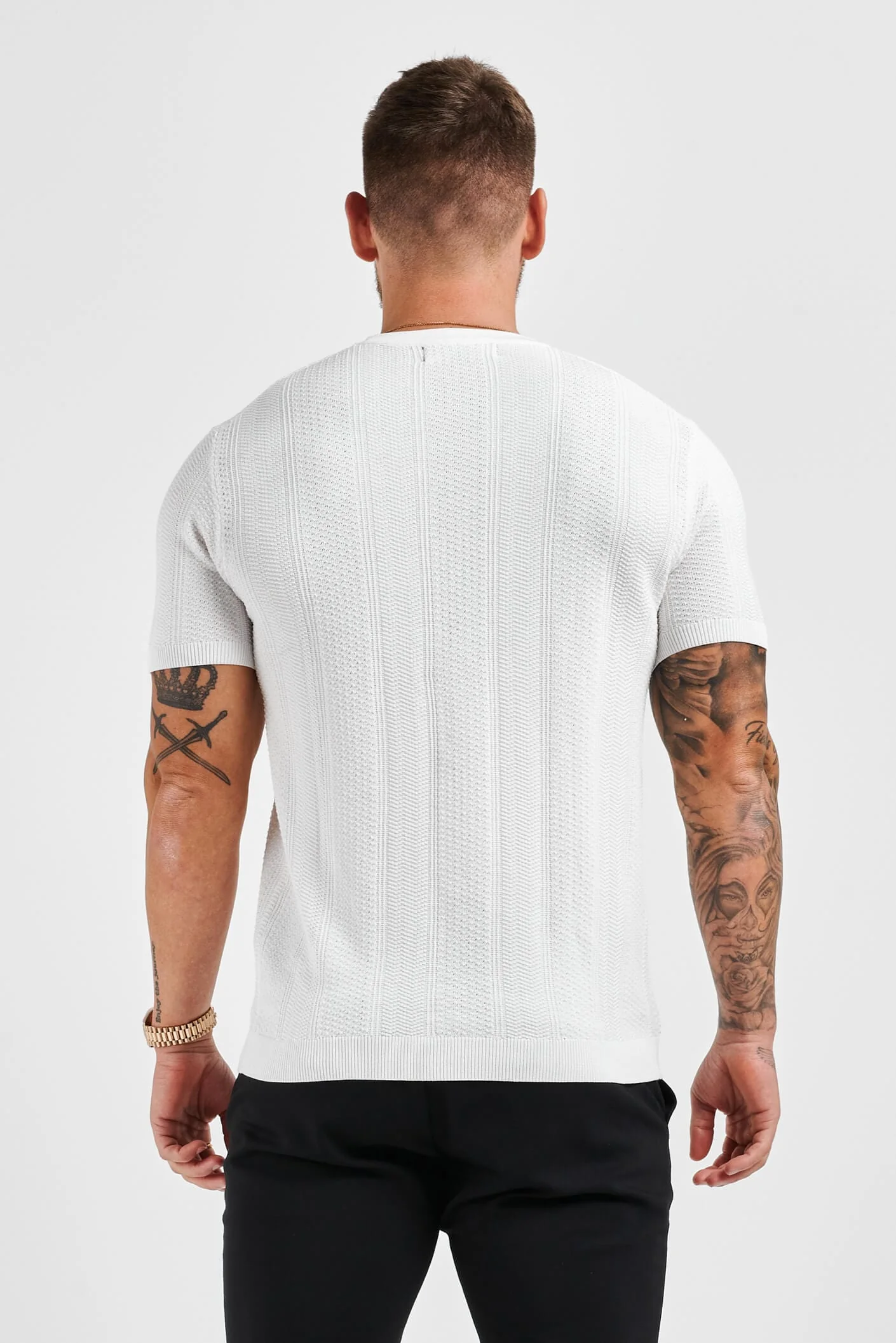 TEXTURED TEE - WHITE - Image 8