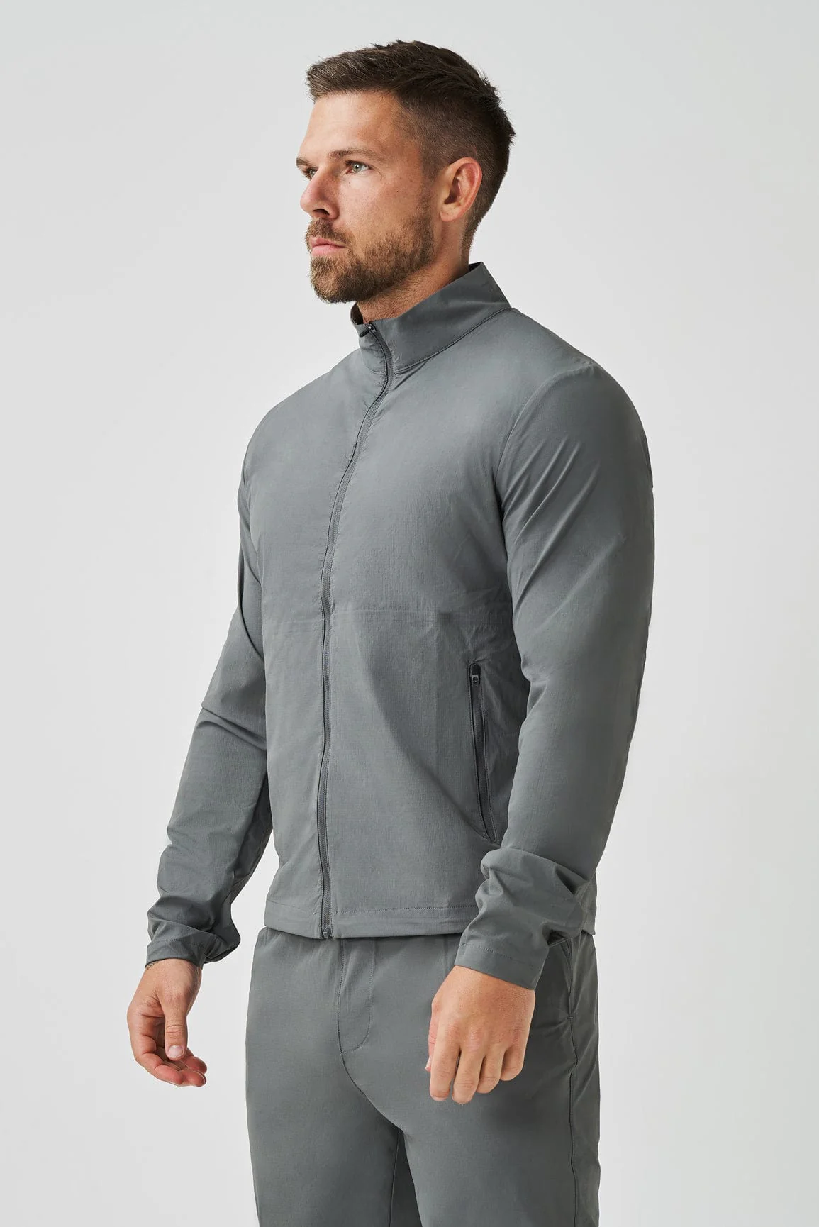 TRACKSUIT JACKET - LIGHT GREY - Image 4