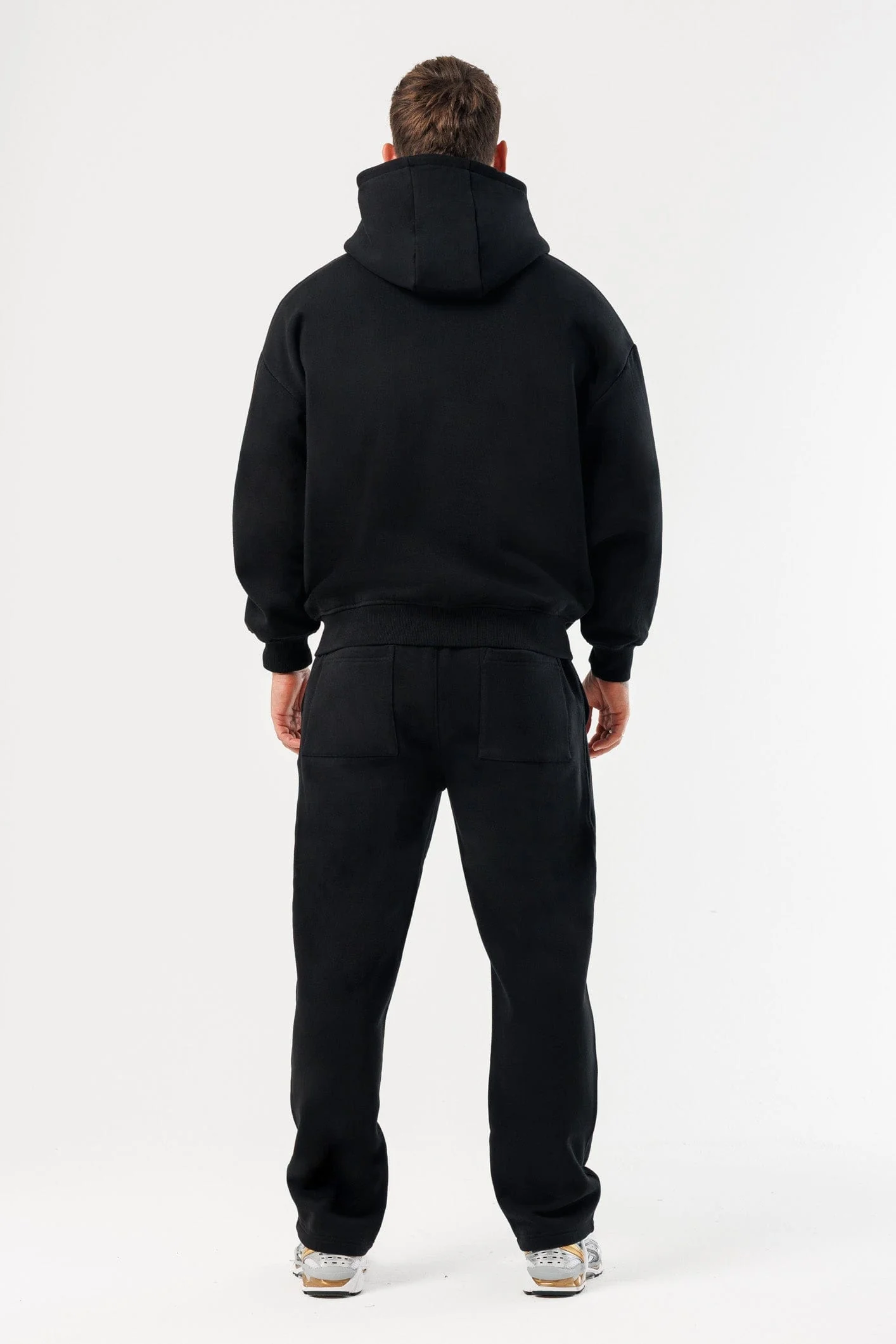 ZIPPED HOODIE - BLACK - Image 9