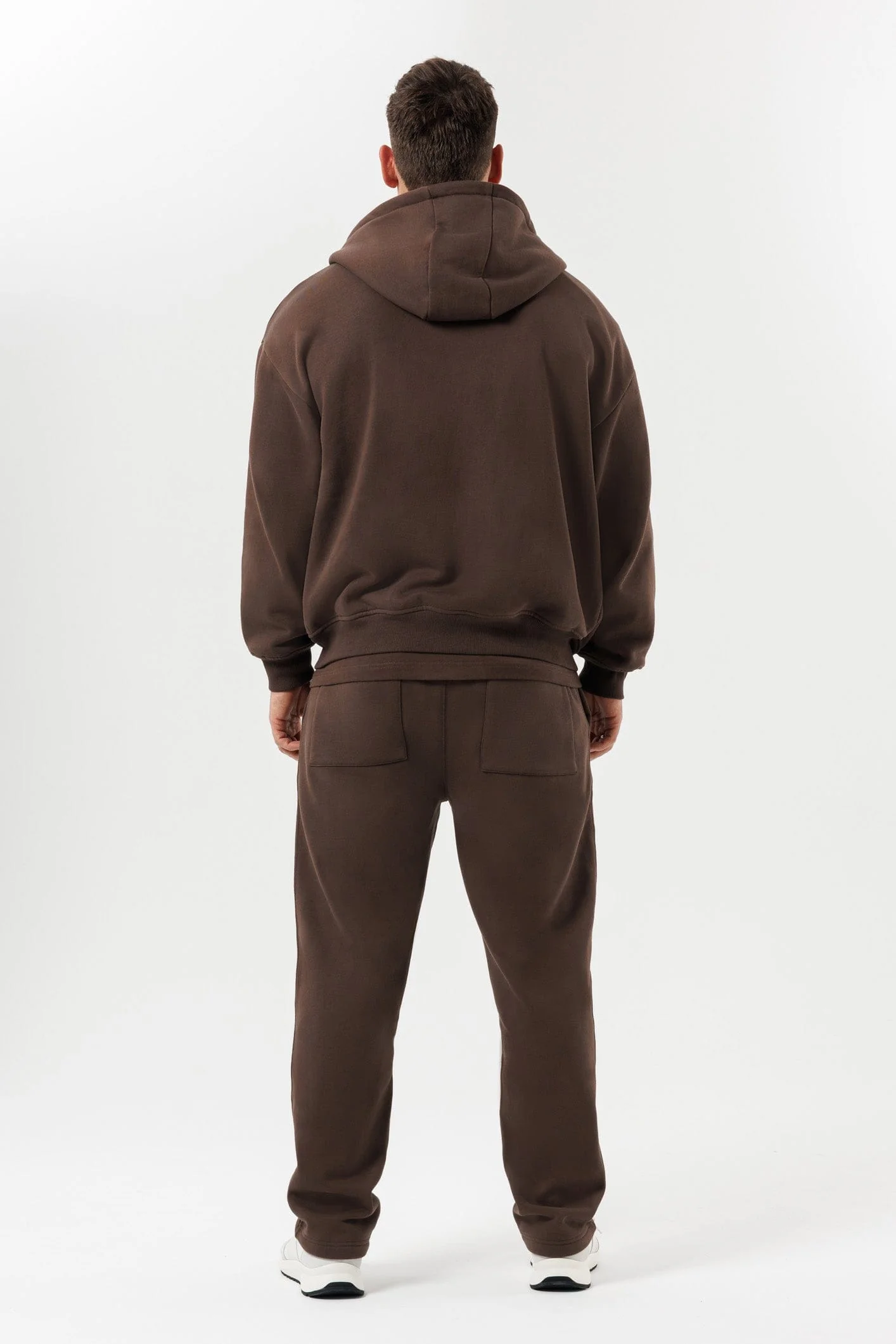 ZIPPED HOODIE - BROWN - Image 10