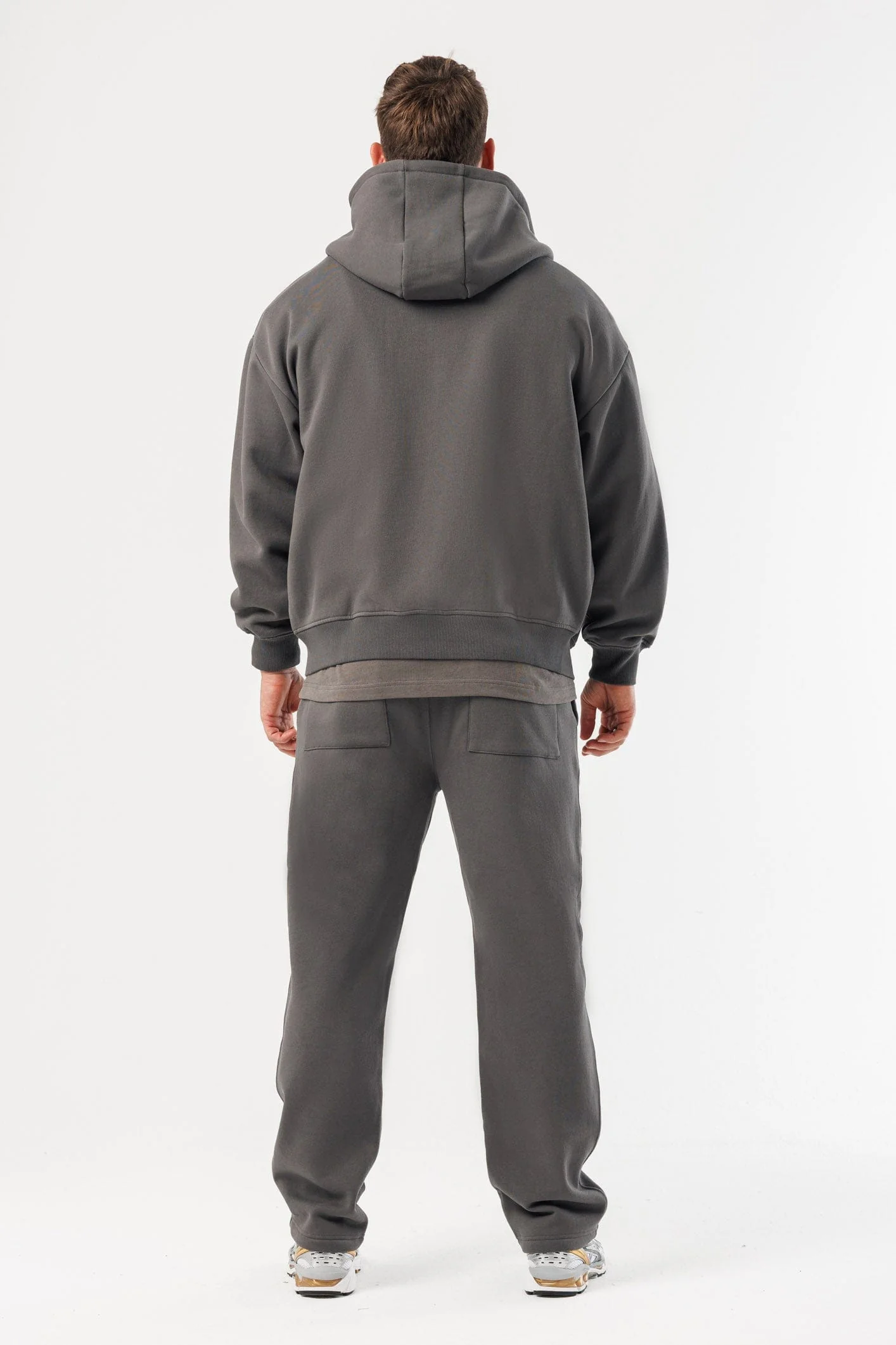 ZIPPED HOODIE - DARK GREY - Image 10