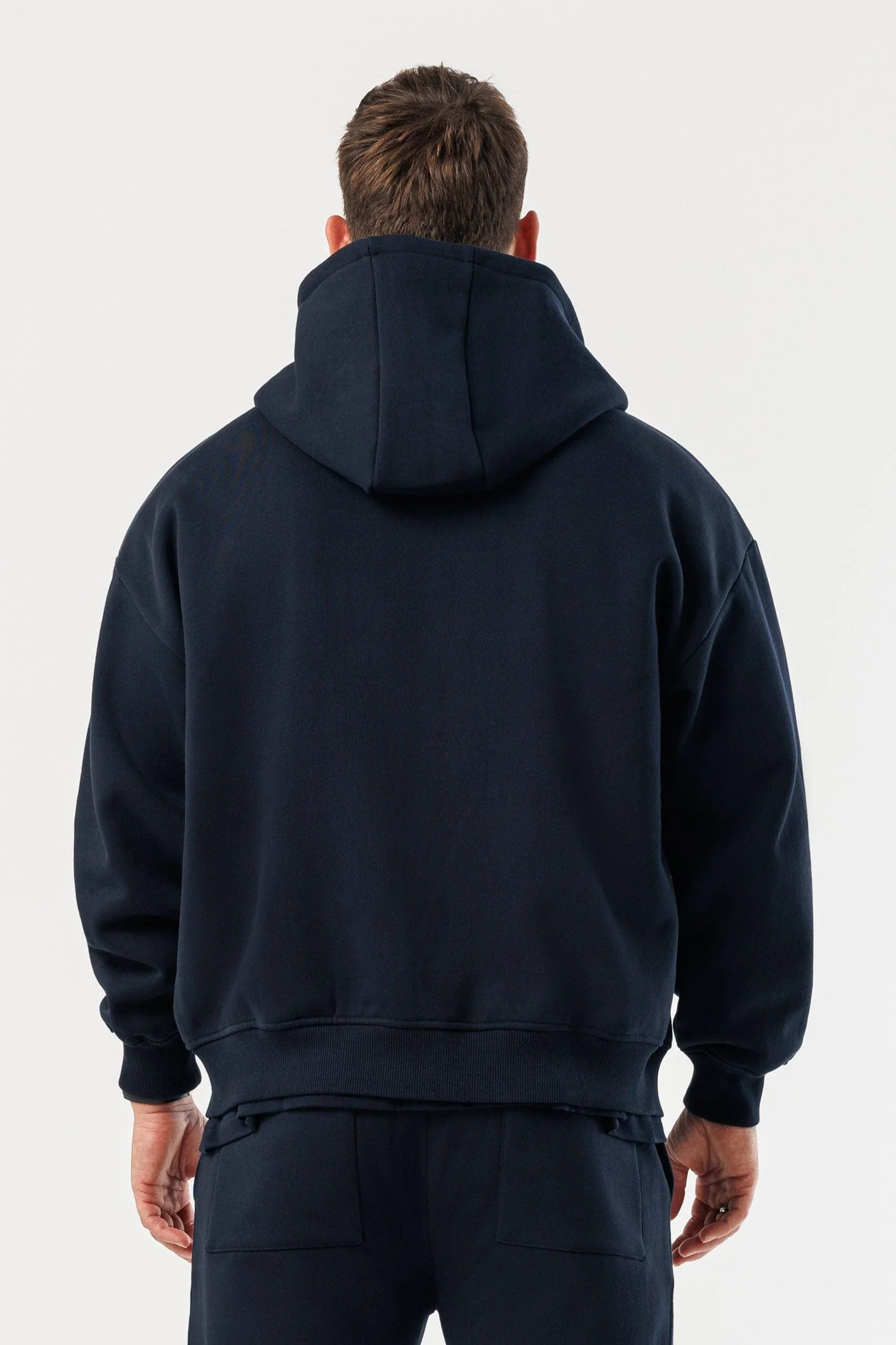 ZIPPED HOODIE - NAVY - Image 5