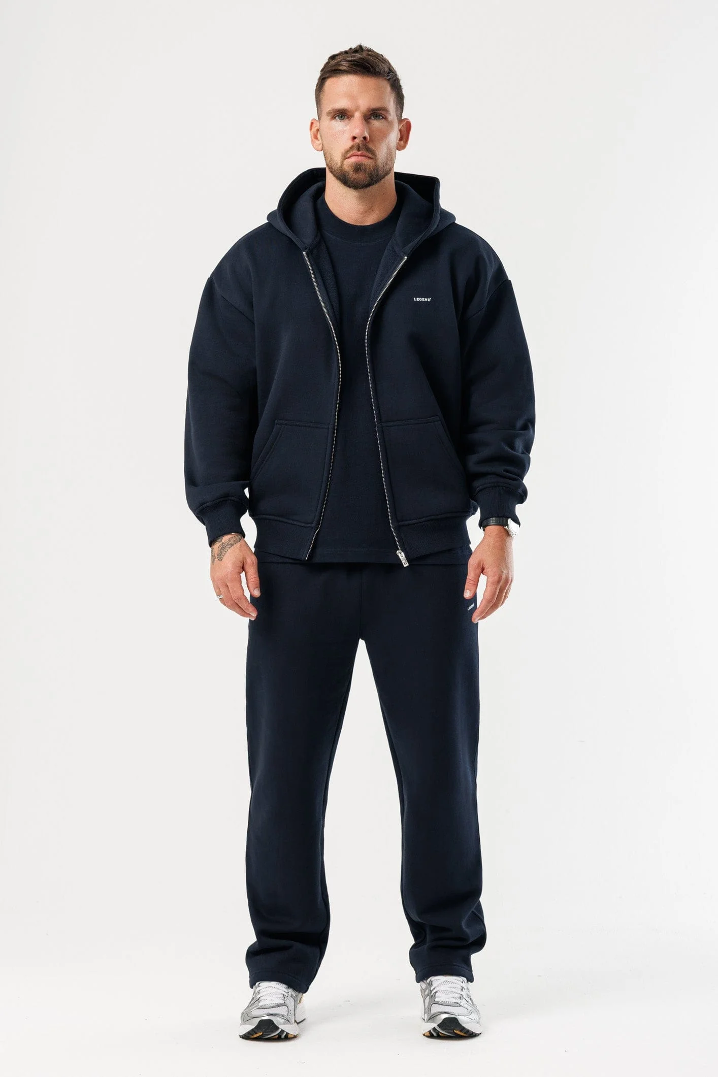 ZIPPED HOODIE - NAVY - Image 6