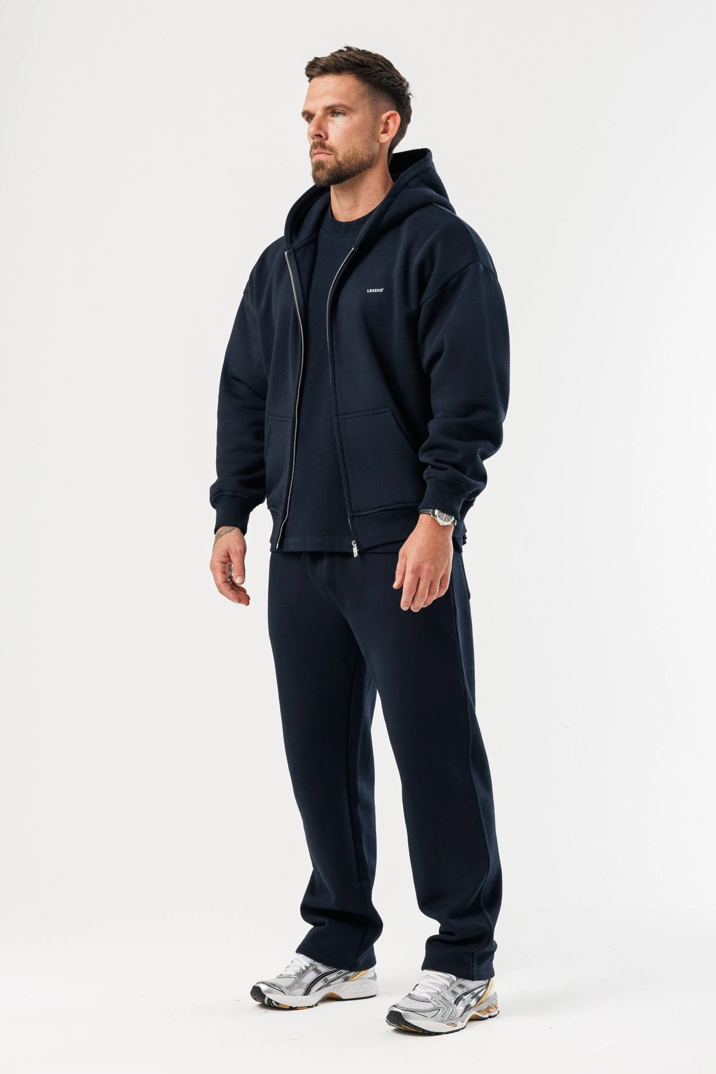 ZIPPED HOODIE - NAVY - Image 8