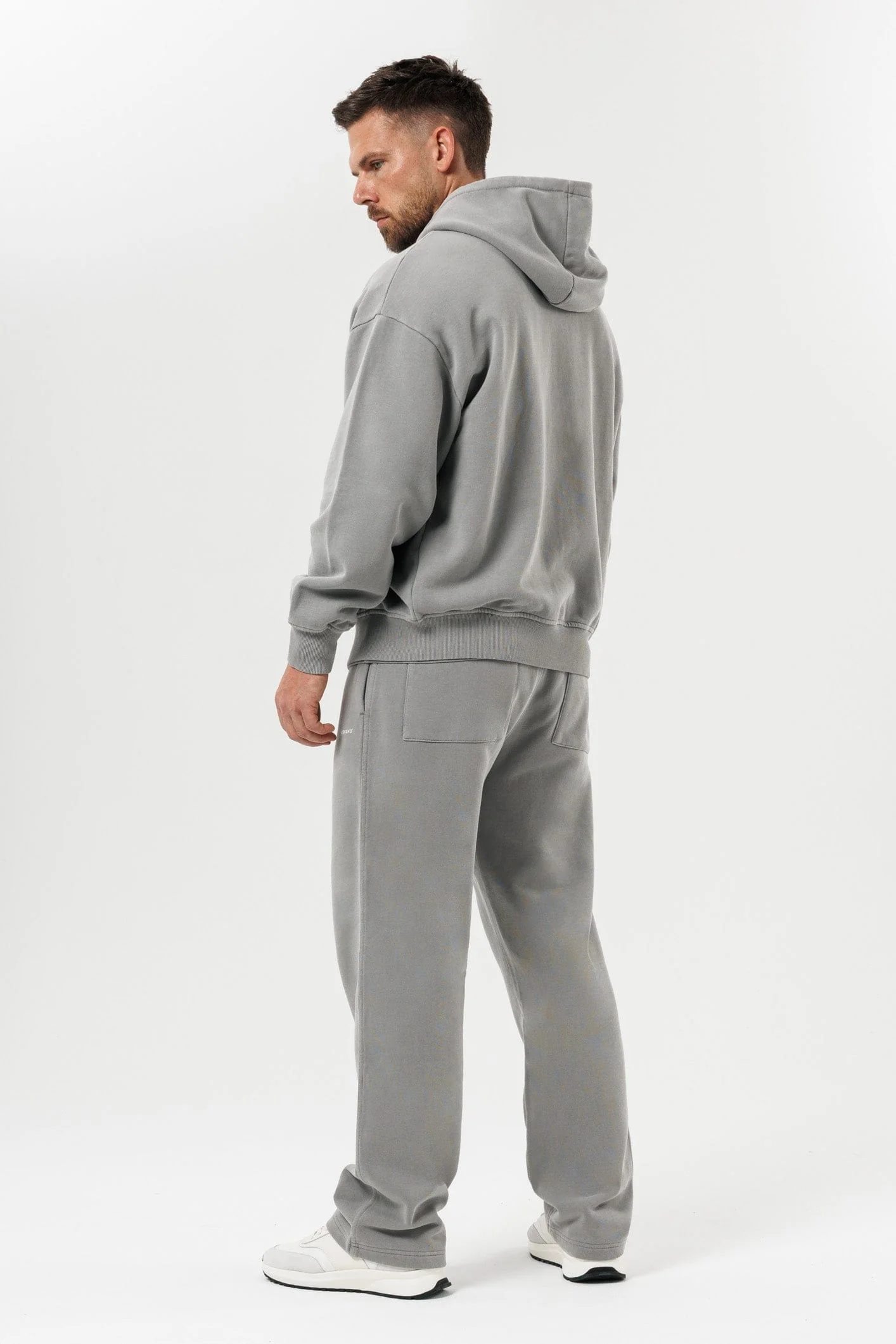 ZIPPED HOODIE - WASHED GREY - Image 12